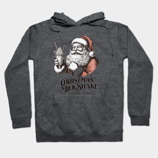 Christmas Print Design of Santa Claus drinking milkshake Hoodie